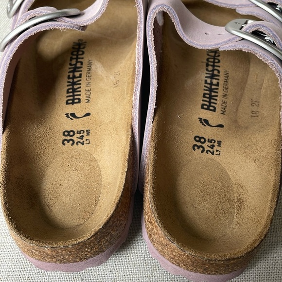 NWOT Birkenstock Arizona Big Buckle Natural Leather Nubuck Size 38 - Picture 9 of 10